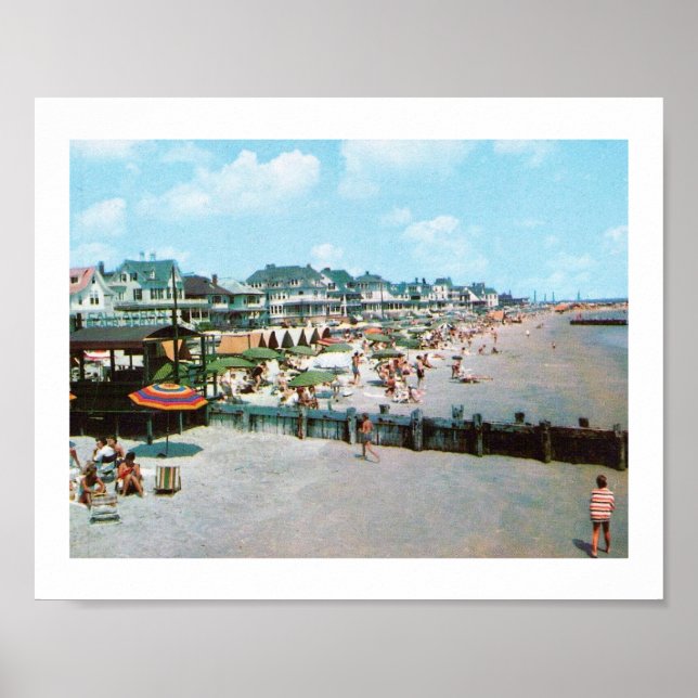 Poster Praia, Cabo May NJ, Vintage (Frente)