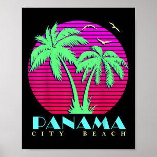 Poster Praia da Cidade do Panamá Palmeiras dos Anos 80 Pô