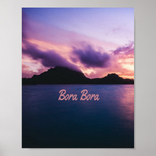 Poster Praia da Ilha Bora Bora Suset