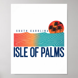 Poster Praia da Ilha Jekyll Geórgia Homens Surfando Mulhe