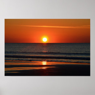 Poster Praia da Ilha Seabrook ao Nascer do Sol