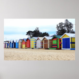 Póster Praia das casas de praia   Brigghton, Melbourne