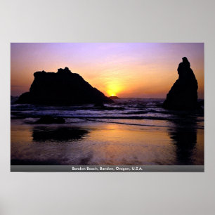 Póster Praia de Bandon, Bandon, Oregon, EUA