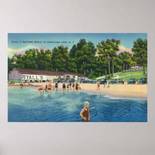 Poster Praia de banho de Ryall na opinião do lago