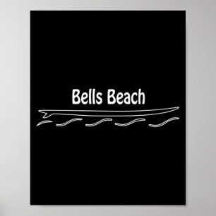Poster Praia de Bells Austrália Prancha de Surfe Single F