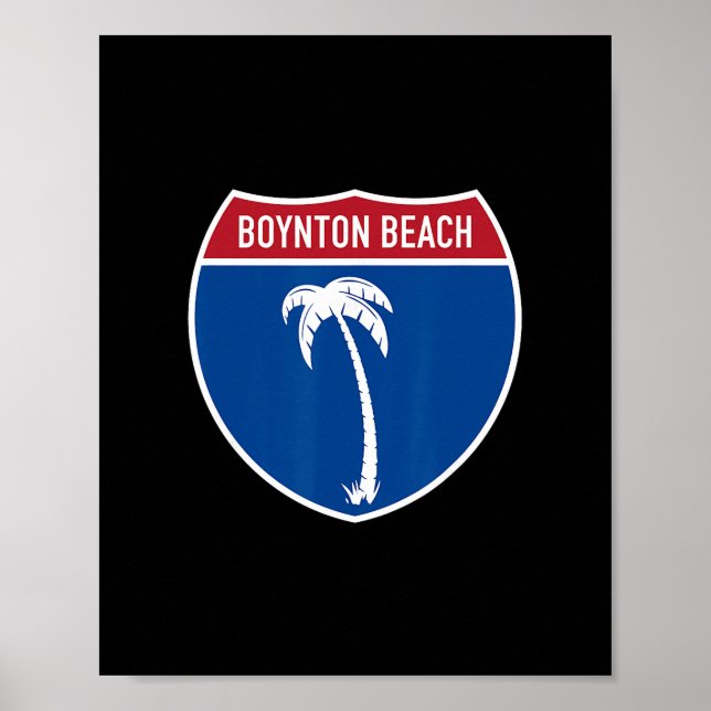 Poster Praia de Boynton Flórida Rodovia Interestadual Fér (Frente)