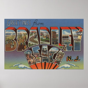 Póster Praia de Bradley, New-jersey - grandes cenas da