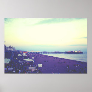 Poster Praia de Brigghton e cais, Reino Unido