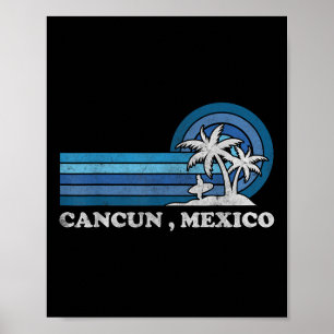 Poster Praia de Cancun México Férias de Verão Família Vin