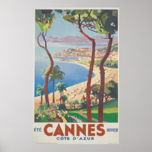 Poster Praia de Cannes - Cote d'Azur, Ete Hiver