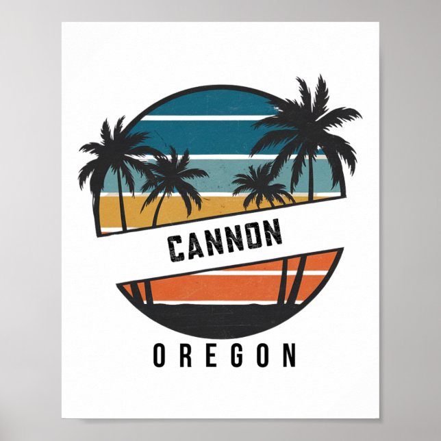 Poster Praia de Cannon retrô Oregon prancha de surfe surf (Frente)