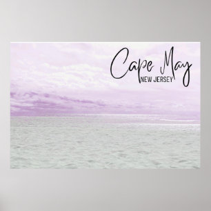 Poster *~* Praia de Cape May Beach Sand Sky Waves