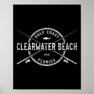 Poster Praia de Clearwater Fl Cruzes de Varas de Pesca Vi