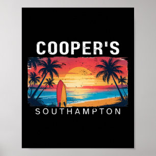 Poster Praia de Cooper Southampton Homens Mulheres Surfan