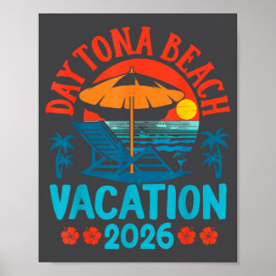 Poster Praia de Daytona Flórida 2026 Férias de Verão em F