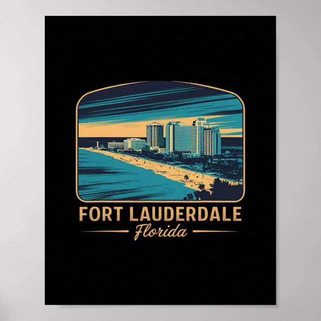 Poster Praia de Fort Lauderdale Flórida (Frente)