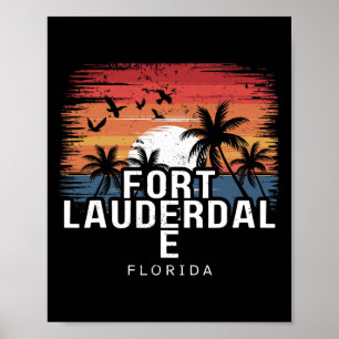 Poster Praia de Fort Lauderdale Flórida Surfando Surfista
