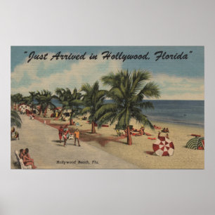 Poster Praia de Hollywood, Florida - vista da praia