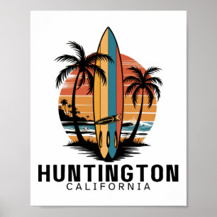 Poster Praia de Huntington Califórnia Surfe Surfista