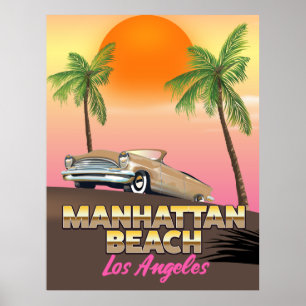Poster praia de Manhattan Los Angeles