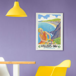 Poster Praia de Mer Normandy do sur de Villers das