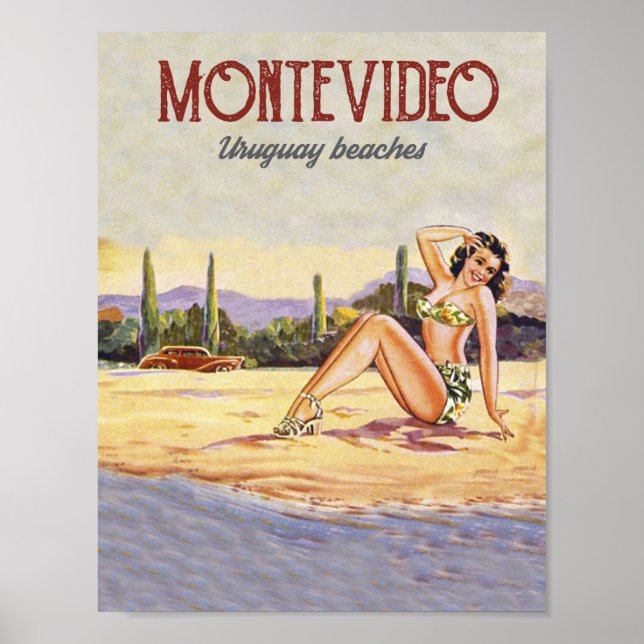 Poster Praia de Montevidéu, Uruguai (Frente)