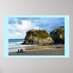 Póster Praia de Newquay em Cornwall