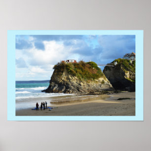 Póster Praia de Newquay em Cornwall