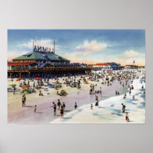 Póster Praia de North Carolina Lumina da praia de