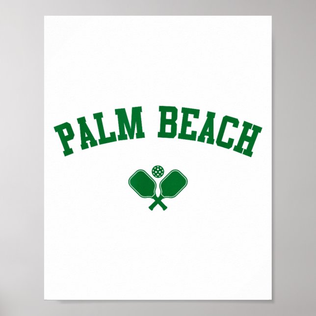 Poster praia de palm pickleball verde  (Frente)