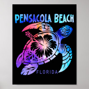 Poster Praia de Pensacola Flórida Tartaruga Marinha Tie D