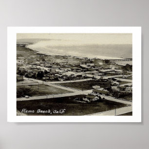 Póster Praia de Pismo, vintage de Califórnia