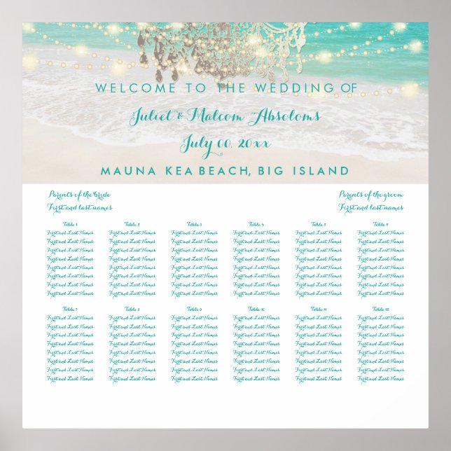 Póster Praia de PixDezines/chadeliers/gráfico de assentos (Frente)