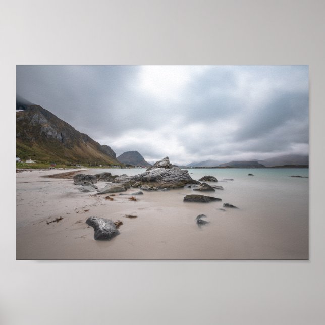 Poster Praia de Ramberg Lofoten (Frente)