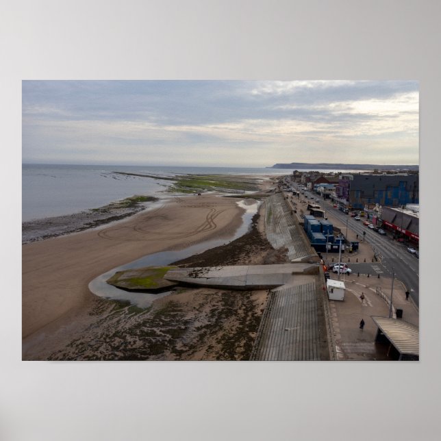 Poster Praia de Redcar a partir do Beacon (Frente)