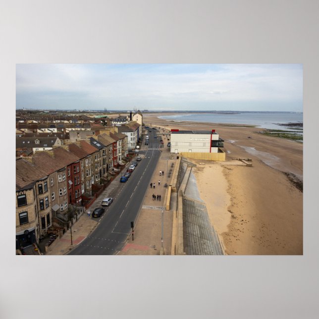 Poster Praia de Redcar a partir do Beacon (Frente)