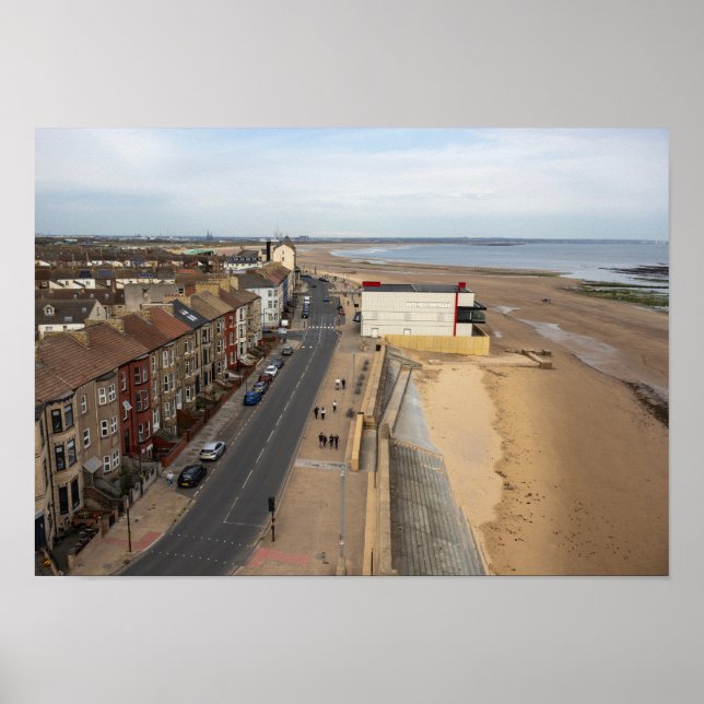 Poster Praia de Redcar a partir do Beacon (Frente)