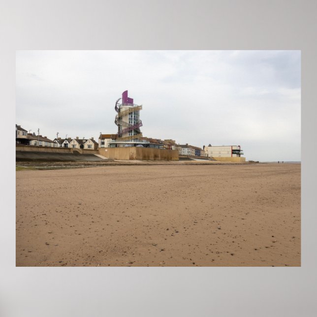 Poster Praia de Redcar e Beacon (Frente)
