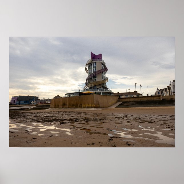 Poster Praia de Redcar e Beacon (Frente)