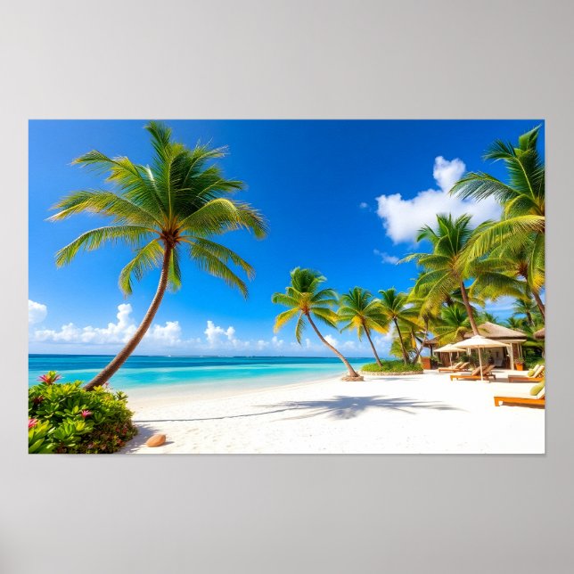 Poster Praia de resort tropical de luxo (Frente)