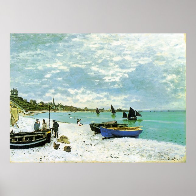 Poster Praia de Sainte-Adresse Claude Monet (Frente)