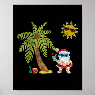 Poster Praia de Santa Natal Tropical Natal Em Julho Palme