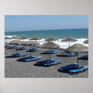 Póster Praia de Santorini, piscina