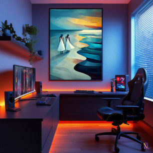Poster Praia de Skagen - Obra-prima cubista inspirada.