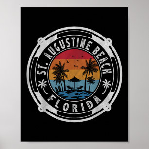 Poster Praia de St. Augustine Flórida Férias de Verão Vin