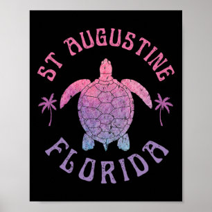 Poster Praia de St Augustine Flórida Tartaruga Marinha Fé