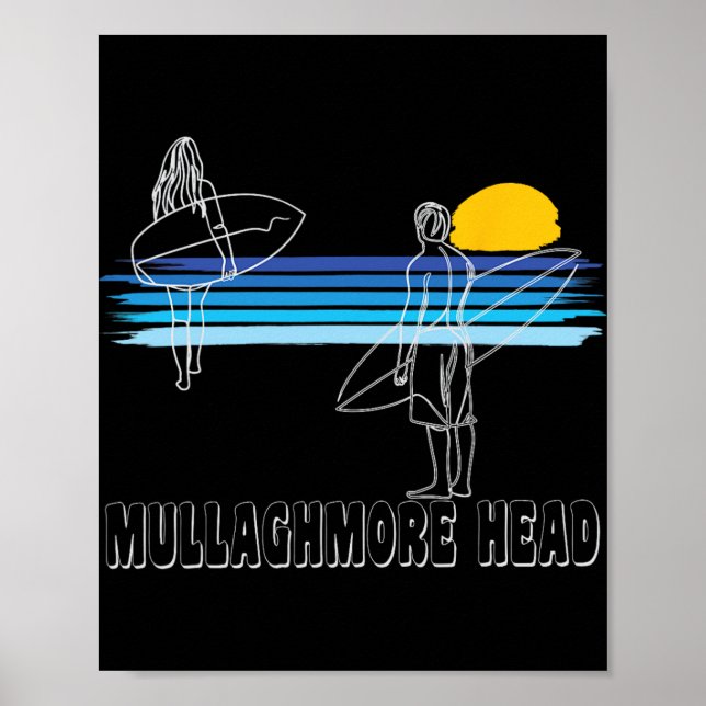 Poster Praia de Surf da Cabeça de Mullaghmore Cara Garota (Frente)