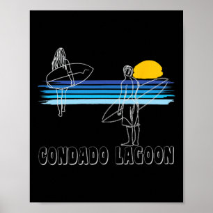 Poster Praia de Surf do Condado Lagoon Surfista Garoto