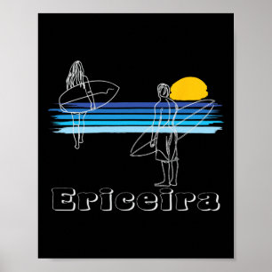 Poster Praia de Surf Ericeira Cara Rapaz Moça
