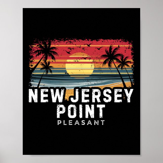 Poster Praia de Surfboard Point Pleasant Nova Jersey (Frente)
